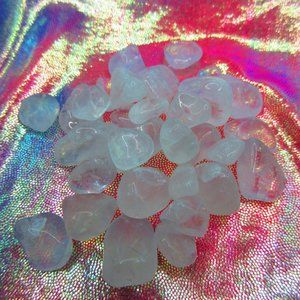 Clear Quartz Crystal Tumbled 3 Ounce Grid Set